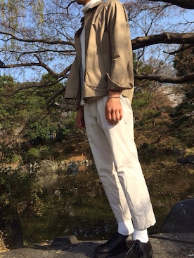 「OMNIGOD（オムニゴッド）のアイテム（ポンチョ）」を使った、Y.Sさん（メンズ・180cm）の春コーディネート