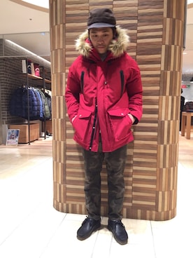 「and wander（アンドワンダー）のアイテム（帽子）」を使った、伊藤さん（メンズ・165cm）の冬コーディネート