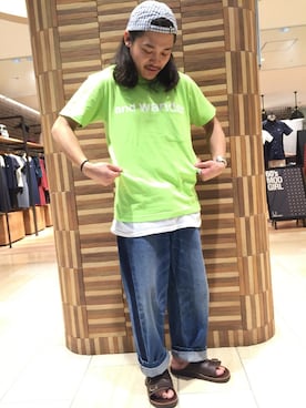 「Lightning Bolt（ライトニングボルト）のアイテム（帽子）」を使った、伊藤さん（メンズ・165cm）の夏コーディネート