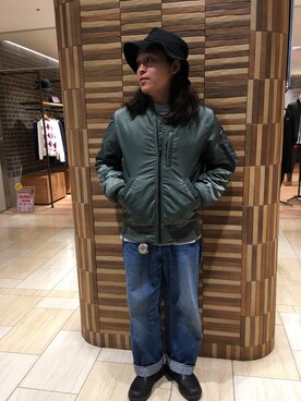 「MANASTASH（マナスタッシュ）のアイテム（MA-1）」を使った、伊藤さん（メンズ・165cm）の秋コーディネート