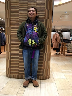 「アイテム（ダウンベスト、その他）」を使った、伊藤さん（メンズ・165cm）の秋コーディネート