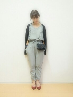 「Discoat Parisien（ディスコートパリシアン）のアイテム（サロペット/オーバーオール）」を使った、shiiinoさん（レディース・153cm）の秋コーディネート