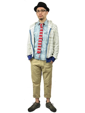 「430（フォーサーティ）のアイテム（ジャケット/アウター）」を使った、ＭＡＫＥＯＶＥＲさん（メンズ・178cm）の春コーディネート