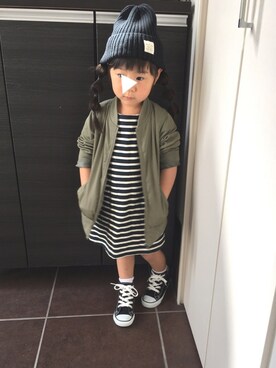 「ボーダーリンク」｜hiiiiさん（キッズ・90cm）の春コーディネート