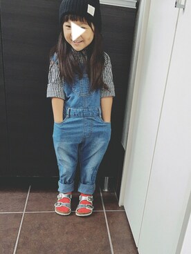 「GLOBAL WORK（グローバルワーク）のアイテム（オールインワン・サロペット）」を使った、hiiiiさん（キッズ・100cm）の夏コーディネート