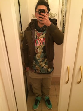 「DUPPIES（ダッピーズ）のアイテム（パンツ）」を使った、りょーたさん（メンズ・170cm）の冬コーディネート