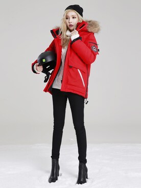 「daily look」｜「アイテム（マウンテンパーカー）」を使った、CLRIDE.nさん（レディース・165cm）の秋コーディネート