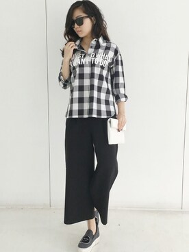 「와이드팬츠」｜CLRIDE.nさん（レディース・165cm）の春コーディネート