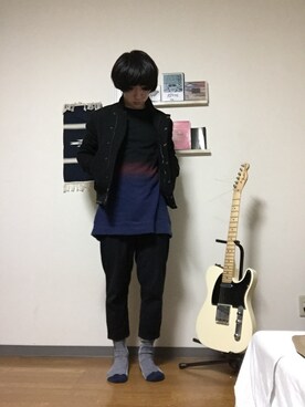 「ラッドミュージシャン」｜「アイテム（スウェット）」を使った、syunnさん（メンズ・170cm）の冬コーディネート