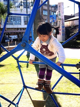 「スウェット×シャツ」｜☆Nic☺︎さん（キッズ・110cm）の冬コーディネート