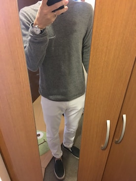 「カシミヤ」｜「アイテム（腕時計）」を使った、TaijiSekiさん（メンズ・178cm）の春コーディネート