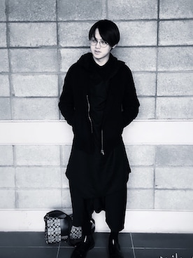 「IMMENSE（イメンス）のアイテム（ジャケット/アウター）」を使った、呂學承さん（メンズ・180cm）の冬コーディネート