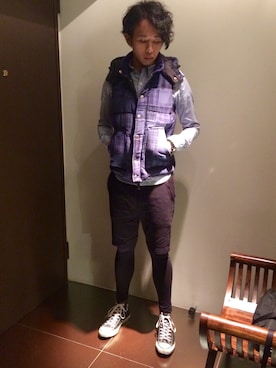 「BLUE BLUE（ブルーブルー）のアイテム（ダウンベスト）」を使った、hAoさん（メンズ・176cm）の秋コーディネート