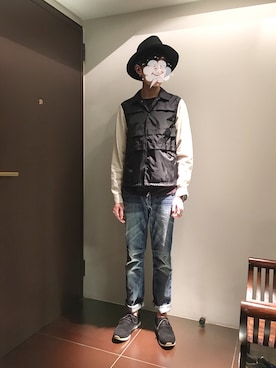 「417 EDIFICE（フォーワンセブンエディフィス）のアイテム（スニーカー）」を使った、hAoさん（メンズ・176cm）の夏コーディネート