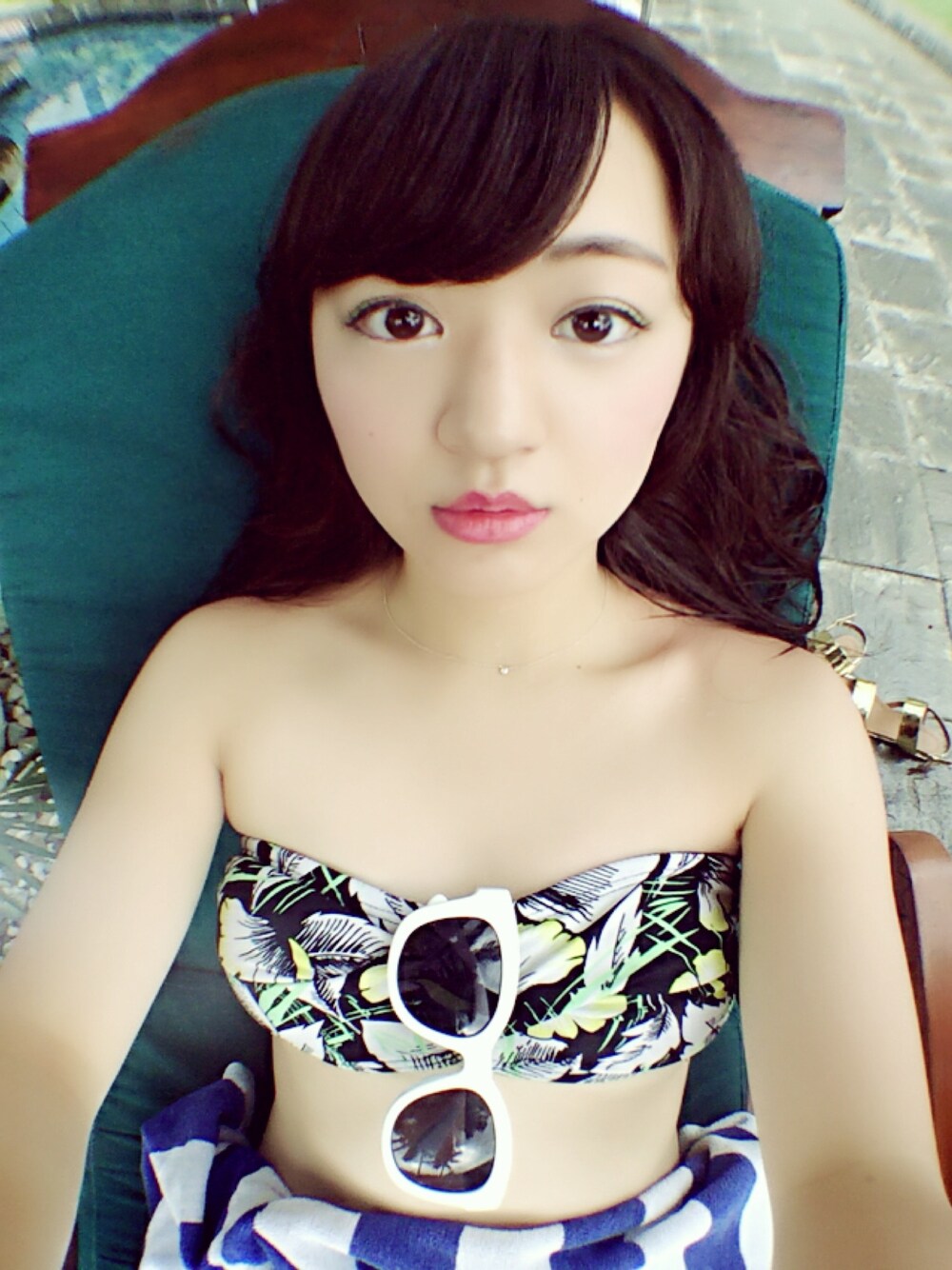 「bikini、French connection、Sunglasses、Lily Brown、crewlife、Surabaya、Indonesia、swimming、POOL、summer」｜「French Connection  のアイテム（水着、ブラック系）」を使った、Annyさん（レディース・164cm）の冬コーディネートの1枚目の写真