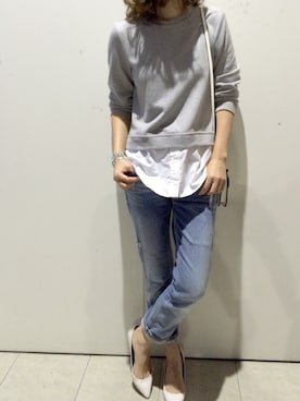 「スウェット×シャツ」｜♡asahi_66♡さん（レディース・160cm）の秋コーディネート