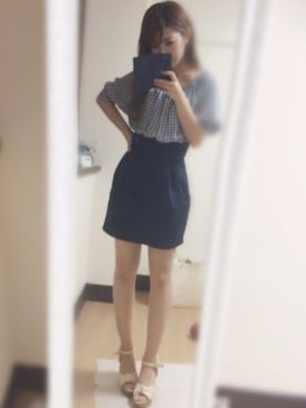 「コクーンスカート」｜「アイテム（ワンピース/ドレス）」を使った、maririnさん（レディース・152cm）の夏コーディネート