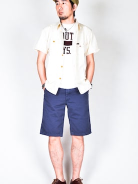 「CUSHMAN（クッシュマン）のアイテム」を使った、しみずっちさん（メンズ・180cm）の夏コーディネート
