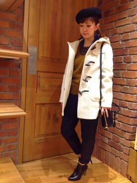 「SHIPS for women」｜「アイテム（ダッフルコート）」を使った、角替さん（レディース・153cm）の秋コーディネート