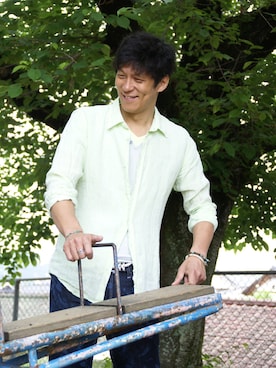 「DELAY by Win & Sons（ディレイバイウィンアンドサンズ）のアイテム（パンツ）」を使った、holidaycottageさん（メンズ・182cm）の春コーディネート