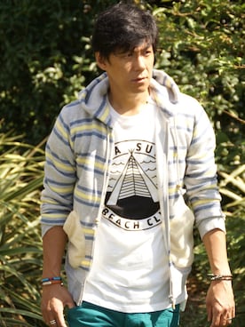 「SOLCA（ソルカ）のアイテム」を使った、holidaycottageさん（メンズ・183cm）の夏コーディネート