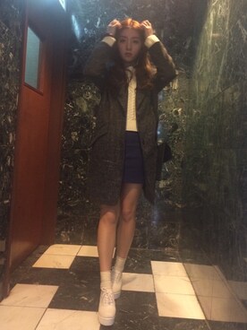 「skirt」｜「アイテム（ブーティ）」を使った、Meiannaさん（レディース・162cm）の冬コーディネート