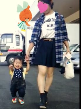 「abcd（ナシ）のアイテム（つなぎ/オールインワン）」を使った、sachiさん（レディース・154cm）の秋コーディネート