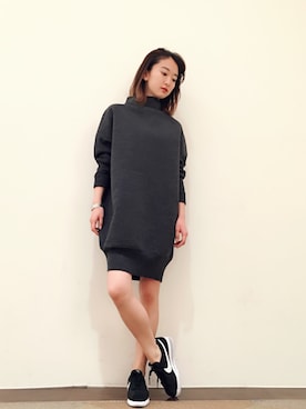「ボンディング」｜「アイテム（ワンピース/ドレス）」を使った、yu kanekoさん（レディース・160cm）の冬コーディネート