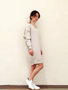 「stansmith」｜「アイテム（ワンピース/ドレス）」を使った、yu kanekoさん（レディース・160cm）の冬コーディネート