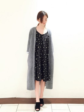 「ロングカーディガン」｜yu kanekoさん（レディース・160cm）の春コーディネート