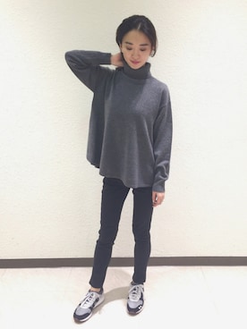 「カシミヤ」｜「アイテム（シューズ）」を使った、yu kanekoさん（レディース・160cm）の春コーディネート