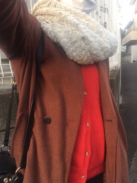 「OSMOSIS（オズモーシス）のアイテム（その他アウター）」を使った、min♡さん（レディース・160cm）の冬コーディネート