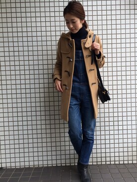 「ロング丈ダッフル」｜「アイテム（オールインワン・サロペット）」を使った、matyuさん（レディース・163cm）の秋コーディネート