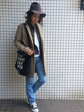 「NOMBRE IMPAIR（ノンブルアンペール）のアイテム（ジャケット/アウター）」を使った、matyuさん（レディース・163cm）の春コーディネート