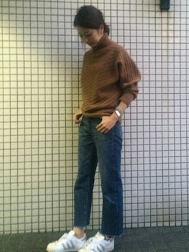 「NOMBRE IMPAIR（ノンブルアンペール）のアイテム（ニット/セーター）」を使った、matyuさん（レディース・163cm）の秋コーディネート