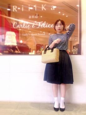 「Carlie e felice（カーリーエフェリーチェ）のアイテム（パンプス）」を使った、Kさん（レディース・155cm）の秋コーディネート