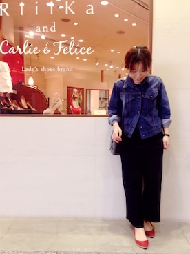 「Carlie e felice（カーリーエフェリーチェ）のアイテム（パンプス）」を使った、Kさん（レディース・155cm）の秋コーディネート