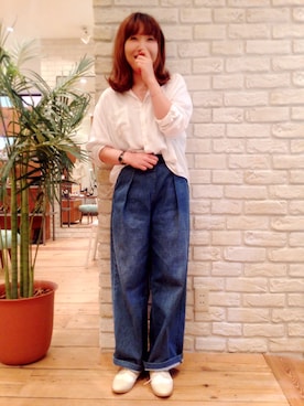 「Carlie e felice（カーリーエフェリーチェ）のアイテム（シューズ）」を使った、Kさん（レディース・155cm）の秋コーディネート