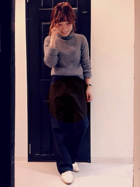 「Carlie e felice（カーリーエフェリーチェ）のアイテム（シューズ）」を使った、Kさん（レディース・155cm）の秋コーディネート