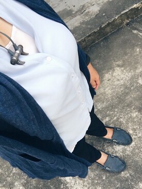 「blue」｜「アイテム（カバーオール）」を使った、miaoさん（レディース・158cm）の秋コーディネート