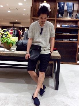 「HAMNETT（ハムネット）のアイテム（カーゴパンツ）」を使った、MURAsanさん（メンズ・176cm）の夏コーディネート
