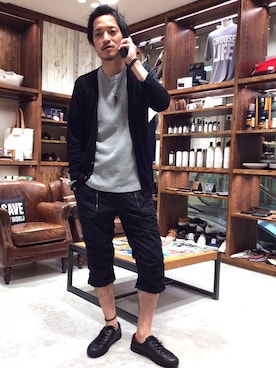 「HAMNETT（ハムネット）のアイテム（トップス）」を使った、MURAsanさん（メンズ・176cm）の夏コーディネート