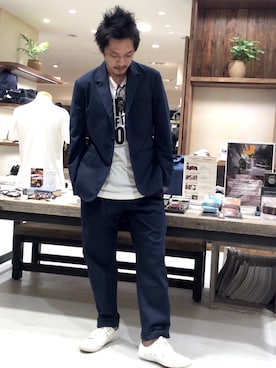 「KATHARINE HAMNETT LONDON （キャサリンハムネットロンドン）のアイテム（ジャケット/アウター）」を使った、MURAsanさん（メンズ・176cm）の夏コーディネート