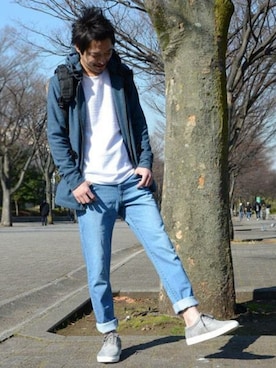 「HAMNETT（ハムネット）のアイテム（シューズ）」を使った、MURAsanさん（メンズ・176cm）の冬コーディネート