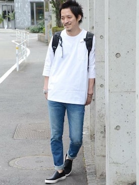 「HAMNETT（ハムネット）のアイテム（バッグ）」を使った、MURAsanさん（メンズ・176cm）の春コーディネート