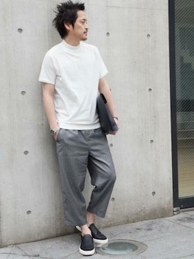 「HAMNETT（ハムネット）のアイテム（その他パンツ）」を使った、MURAsanさん（メンズ・176cm）の春コーディネート