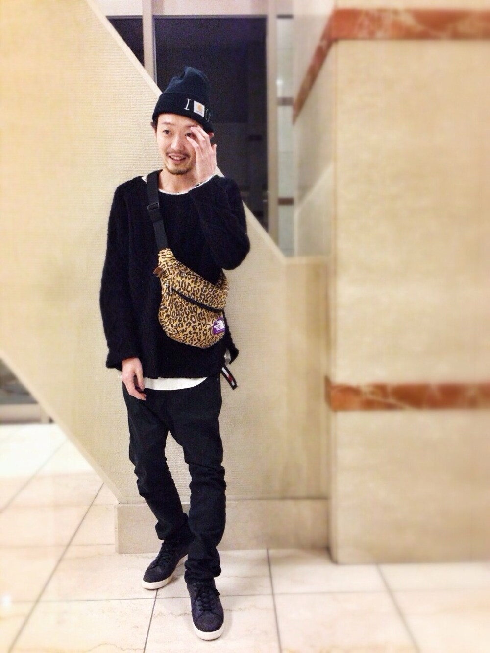 「初WEAR」｜「bukhtのCRAZY FISHERMAN'S（ニット/セーター、ブルー系）」を使った、takuyaishiharaさん（メンズ・178cm）の冬コーディネートの1枚目の写真