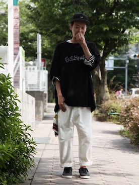 「adidas SLVR（アディダスシルバー）のアイテム」を使った、takuyaishiharaさん（メンズ・178cm）の夏コーディネート
