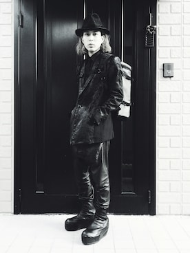 「JULIUS（ユリウス）のアイテム（帽子）」を使った、Royさん（メンズ・162cm）の冬コーディネート