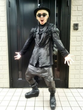 「JULIUS（ユリウス）のアイテム（帽子）」を使った、Royさん（メンズ・162cm）の春コーディネート